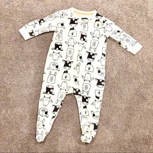 Unisex Baby Gap Cream Farm Animals Footie 3-6 months